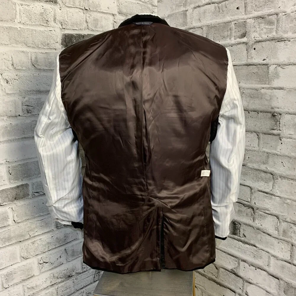 Banana Republic Velvet Blazer Sport Coat Mens 40S Black Tailored Fit Two Button - Picture 9 of 16